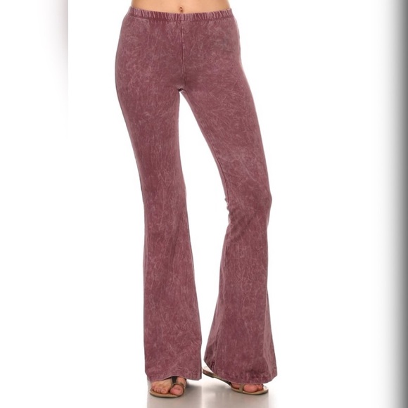 Chatoyant Mauve Flare Stretch Lounge Yoga Pants - Picture 2 of 4